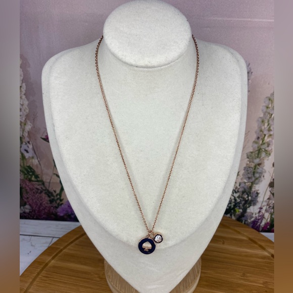 kate spade Jewelry - Kate Spade Spot The Spade Rose Gold Necklace